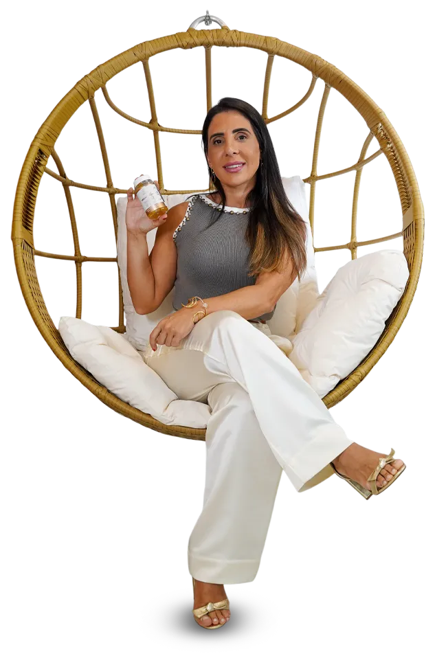 Cliente La Femme em cadeira de balanço